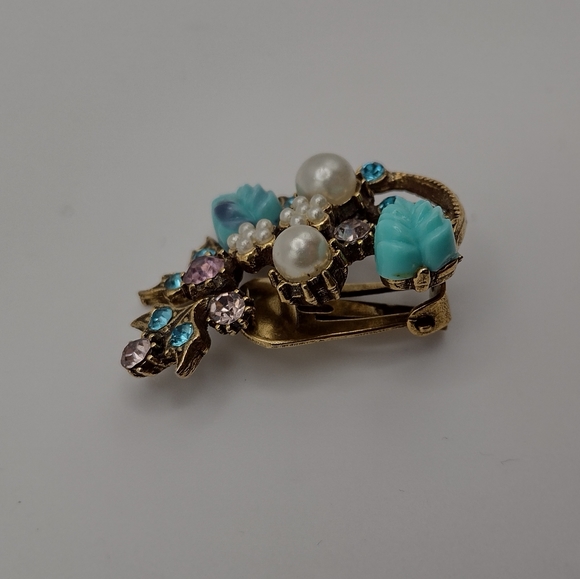 RARE Vintage 1950s 10k Gold Plated Necklace & Clip Earring Set - Picture 16 of 16